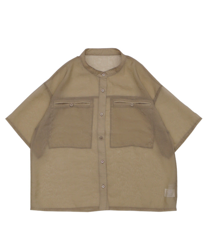 ブラウス シャツ ハーフスリーブシアーワイドシャツ レディース ハーフスリーブシアーワイドシャツ【SALE】 – SELECT MOCA