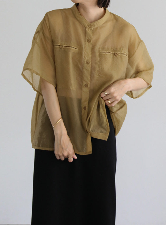 ハーフスリーブシアーワイドシャツ【SALE】 – SELECT MOCA