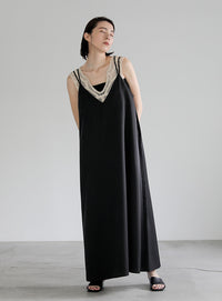 ダブルストラップキャミソールワンピース