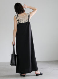 ダブルストラップキャミソールワンピース
