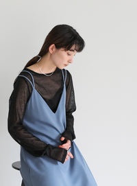 ダブルストラップキャミソールワンピース