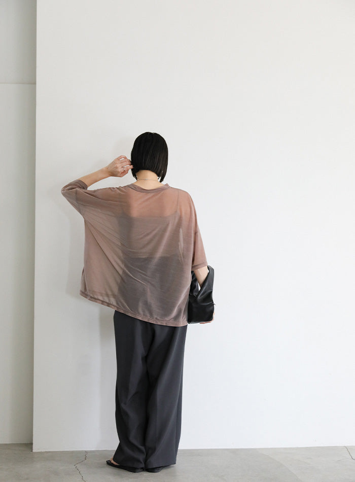 トリコットシアールーズハーフスリーブトップス – SELECT MOCA