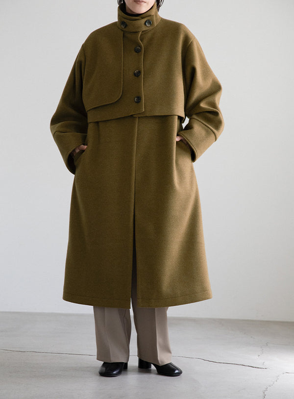 3wayレイヤードオーバーステンカラーコート