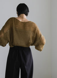 ハイウエストセンタープレスルーズスラックス【SALE】