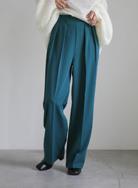 ハイウエストセンタープレスルーズスラックス【SALE】