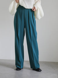ハイウエストセンタープレスルーズスラックス【SALE】