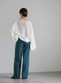 ハイウエストセンタープレスルーズスラックス【SALE】