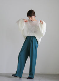 ハイウエストセンタープレスルーズスラックス【SALE】
