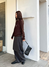 ランダムリブタートルニット