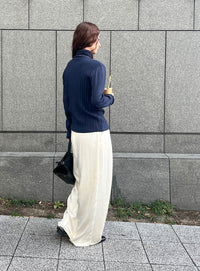 ランダムリブタートルニット