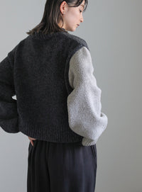 ハンドステッチバイカラーニット【SALE】