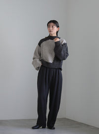 ハンドステッチバイカラーニット【SALE】