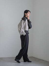 ハンドステッチバイカラーニット【SALE】