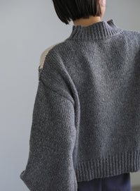 ハンドステッチバイカラーニット【SALE】