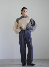 ハンドステッチバイカラーニット【SALE】
