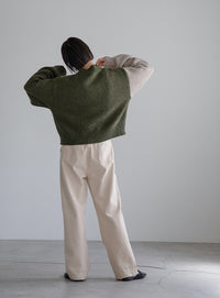 ハンドステッチバイカラーニット【SALE】