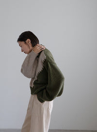 ハンドステッチバイカラーニット【SALE】
