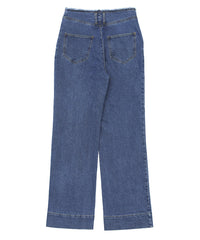 ハイウエストダメージセンターラインデニム