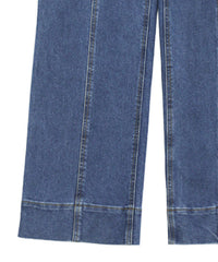 ハイウエストダメージセンターラインデニム