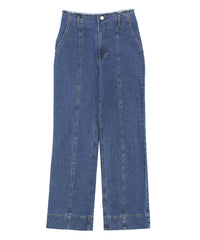 ハイウエストダメージセンターラインデニム