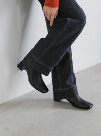 ハイウエストダメージセンターラインデニム