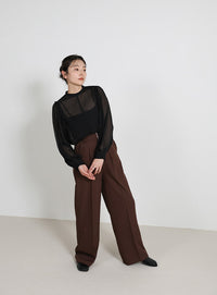 2way楊柳ボリュームスリーブブラウス