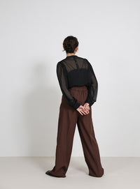 2way楊柳ボリュームスリーブブラウス