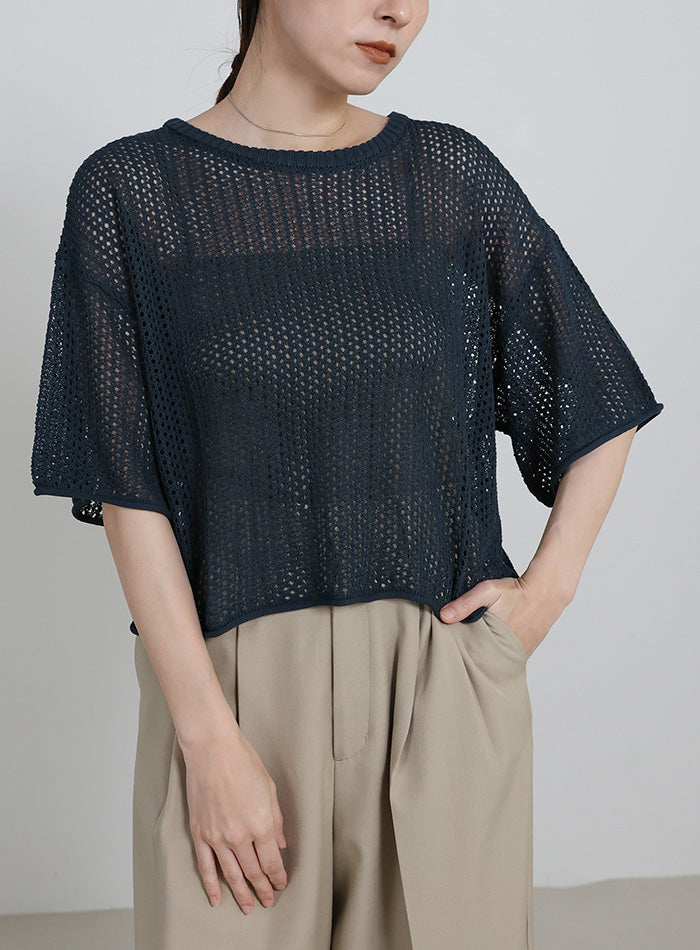 【1253】✨美品✨DeuxiemeClasse麻100％　メッシュトップス リネンタッチメッシュニットトップス – SELECT MOCA