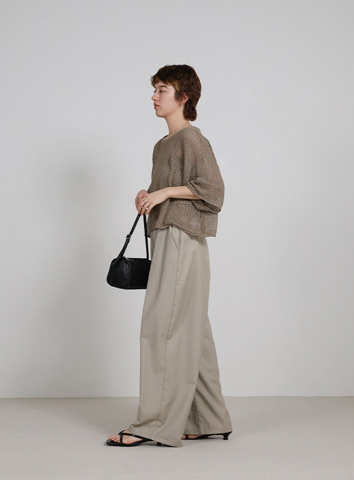 リネンタッチメッシュニットトップス – SELECT MOCA