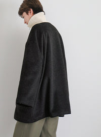 ノーカラーポケットデザインアウター