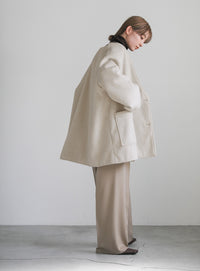 ノーカラーポケットデザインアウター