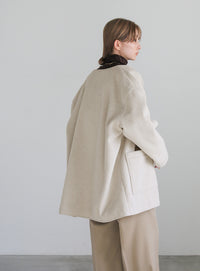 ノーカラーポケットデザインアウター