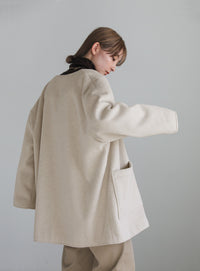 ノーカラーポケットデザインアウター