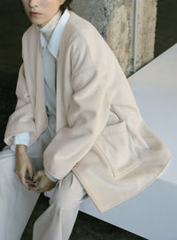 ノーカラーポケットデザインアウター