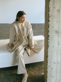 ノーカラーポケットデザインアウター