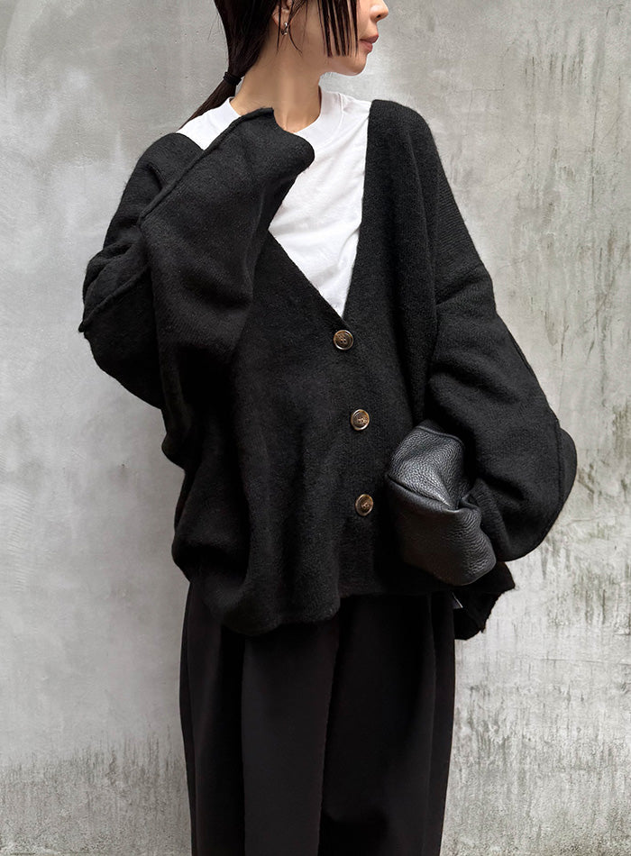 スリーブリンキングVネックカーディガン【by SON】 – SELECT MOCA