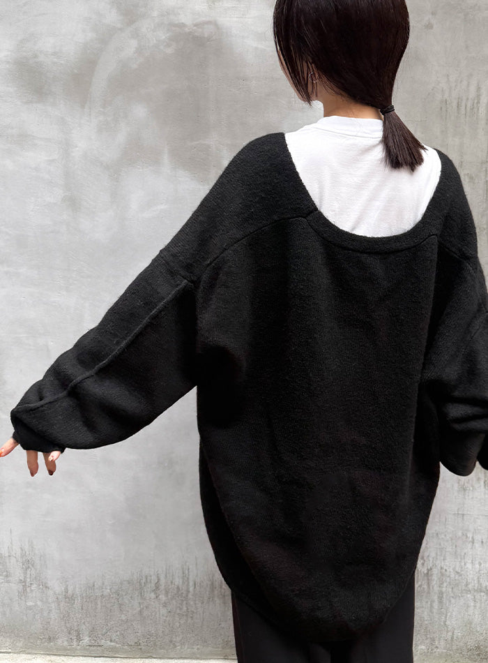 スリーブリンキングVネックカーディガン【by SON】