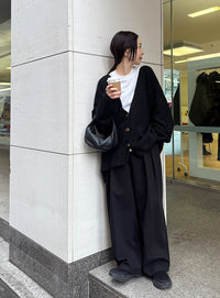 スリーブリンキングVネックカーディガン【by SON】