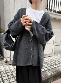 スリーブリンキングVネックカーディガン【by SON】