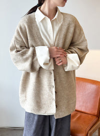 スリーブリンキングVネックカーディガン【by SON】