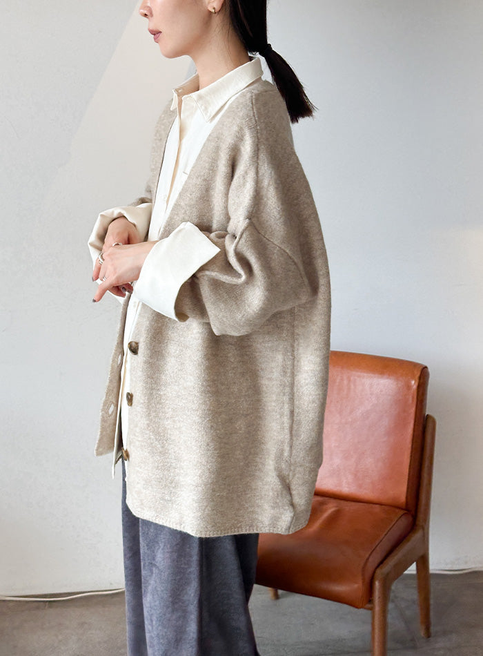 スリーブリンキングVネックカーディガン【by SON】