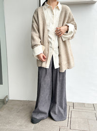 スリーブリンキングVネックカーディガン【by SON】