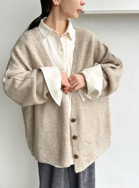 スリーブリンキングVネックカーディガン【by SON】