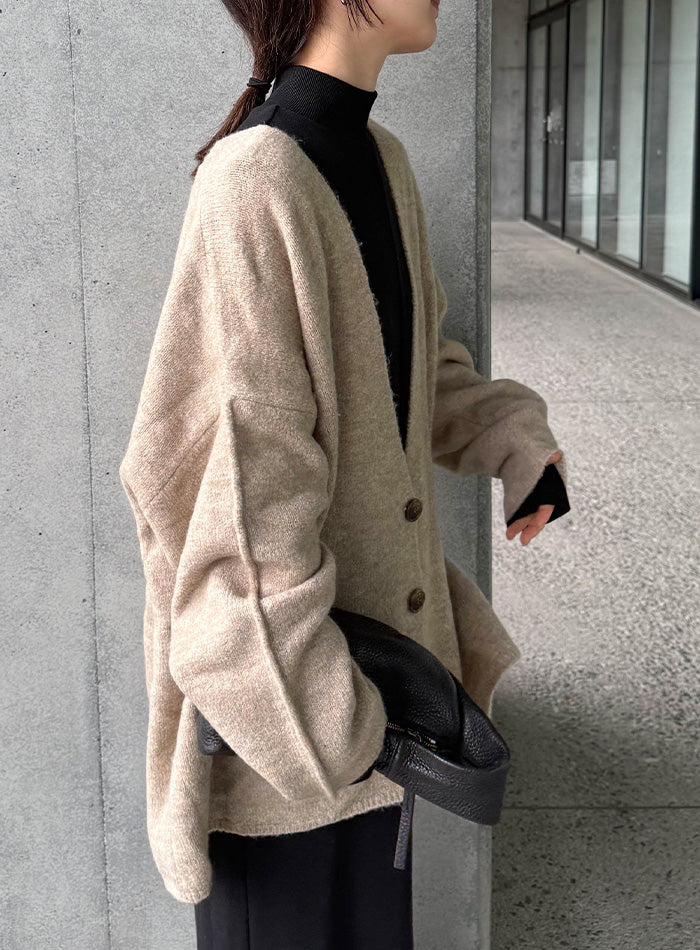 スリーブリンキングVネックカーディガン【by SON】