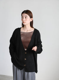 スリーブリンキングVネックカーディガン【by SON】