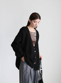 スリーブリンキングVネックカーディガン【by SON】