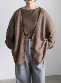 スリーブリンキングVネックカーディガン【by SON】