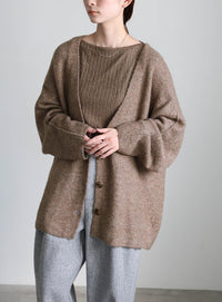 スリーブリンキングVネックカーディガン【by SON】