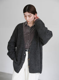 スリーブリンキングVネックカーディガン【by SON】