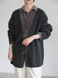 スリーブリンキングVネックカーディガン【by SON】